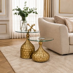 طقم طاولات  كنب بسطح زجاج-2قطع - 2A2K500195