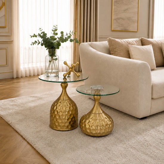 طقم طاولات كنب بسطح زجاج-2قطع - 2A2K500195 طقم طاولات كنب بسطح زجاج-2قطع - 2A2K500195