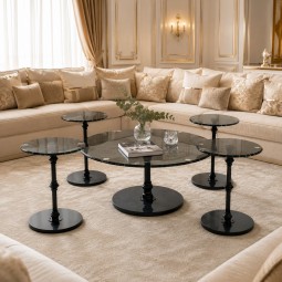 Glass Top Table Set - 5 Pieces - 2A2KK500017