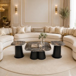  طقم طاولة كنب  بسطح  سراميك -3قطع -  2A2KK500130