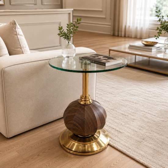 Side table with glass top - 45 x 55 cm - 2A2KK500143