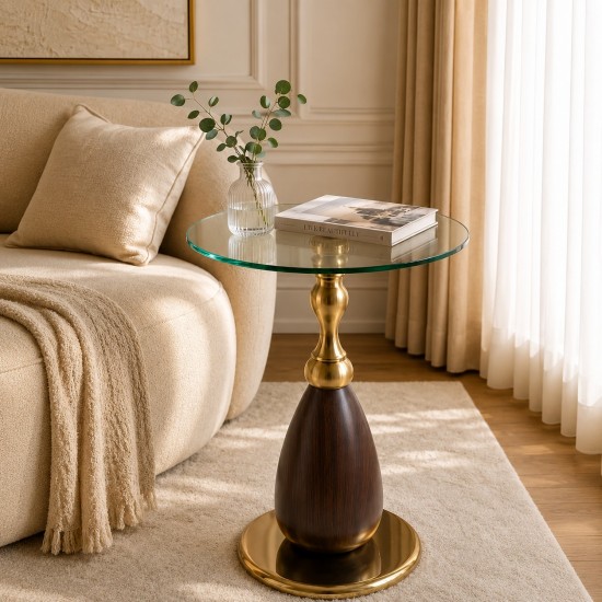 Side table with glass top - 45 x 50 cm - 2A2KK500146 Side table with glass top - 45 x 50 cm - 2A2KK500146