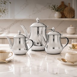 طقم  براد ستانلس ستيل بتصميم كلاسيكي أنيق - 3 قطع - 2S1UU1100054