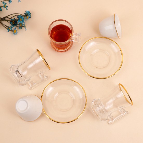 Clear Coffee and Tea Cup Set - 36 Pieces - 2S1TT200382