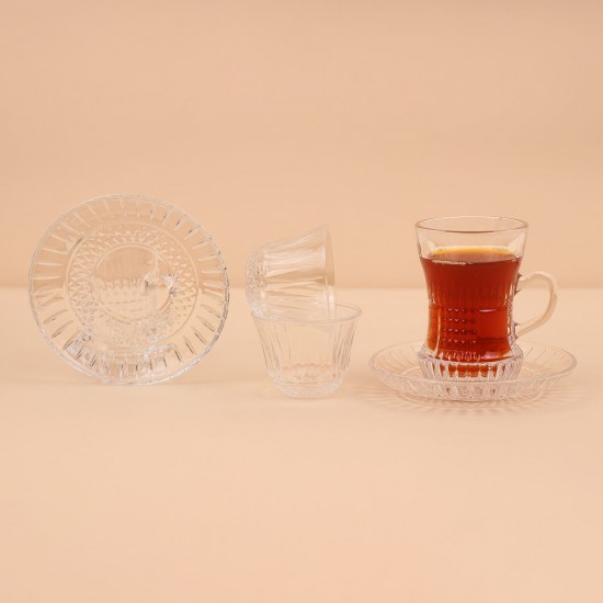 Clear Coffee and Tea Cup Set - 36 Pieces - 2S1TT200388