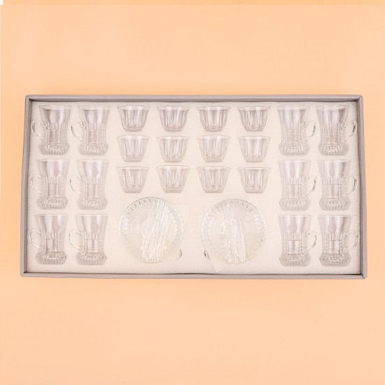 Clear Coffee and Tea Cup Set - 36 Pieces - 2S1TT200388