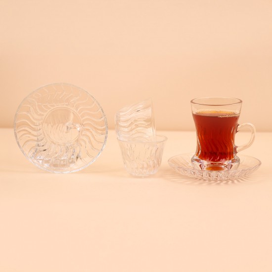 Clear Coffee and Tea Cup Set - 36 Pieces - 2S1TT200389