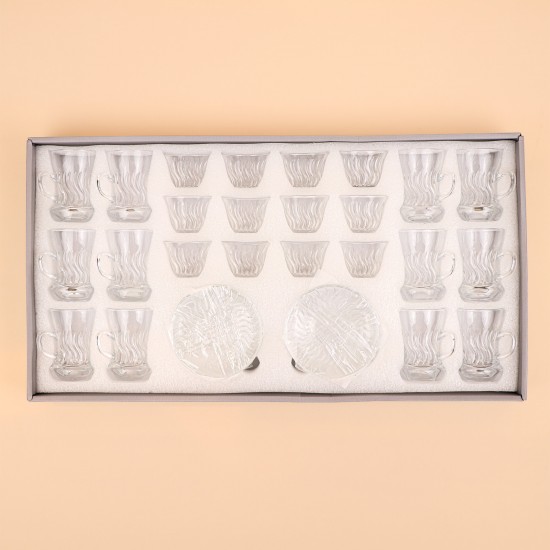Clear Coffee and Tea Cup Set - 36 Pieces - 2S1TT200389
