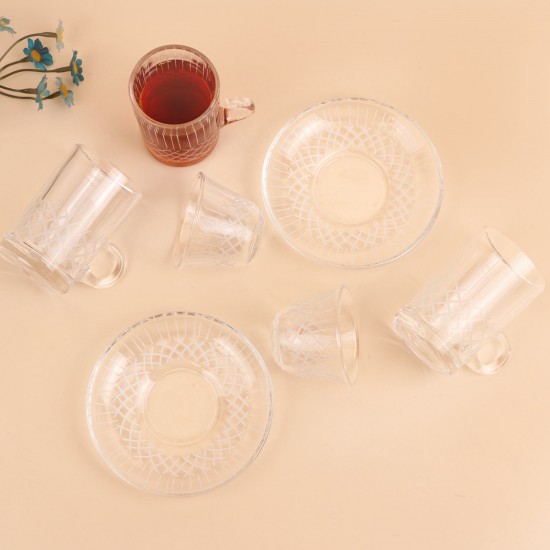 Transparent coffee and tea cup set - 36 pieces - 2S1TT200393