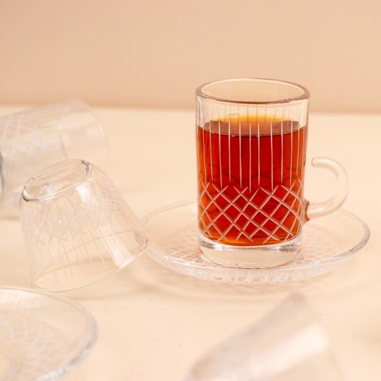 Transparent coffee and tea cup set - 36 pieces - 2S1TT200393