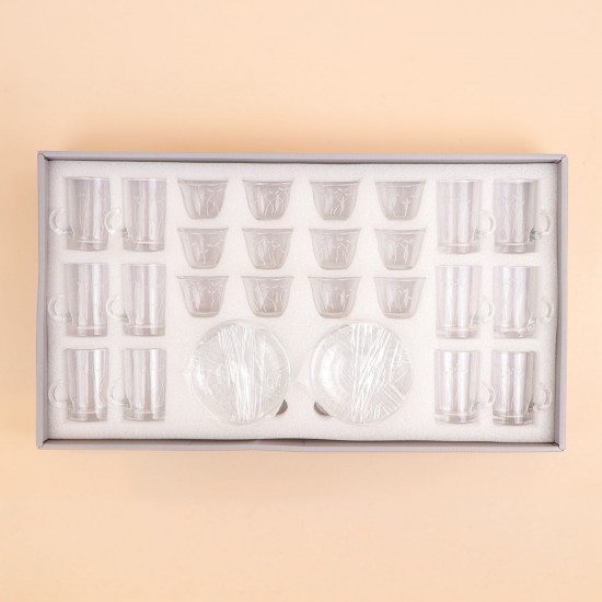 Clear Coffee and Tea Cup Set - 36 Pieces - 2S1TT200394