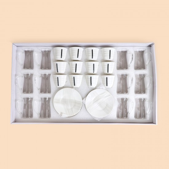 Elegant coffee and tea cup set - 36 pieces - 2G1TT100017
