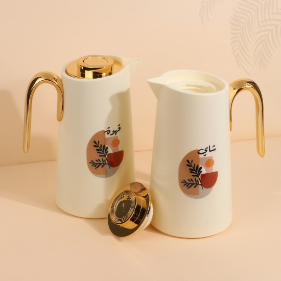 طقم ترامس بعبارة  ( شاي وقهوة ) - 3 قطع  - 1 لتر + 1 لتر - 2GG1-B02-036