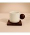 Ceramic coffee mug with an elegant wooden base - 1 piece - 2M1T400365