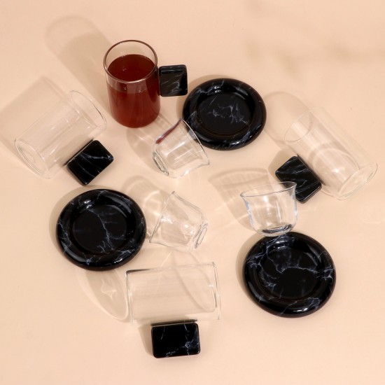 Coffee and tea cup set with plastic bases - 36 pieces - 2M1TT200223