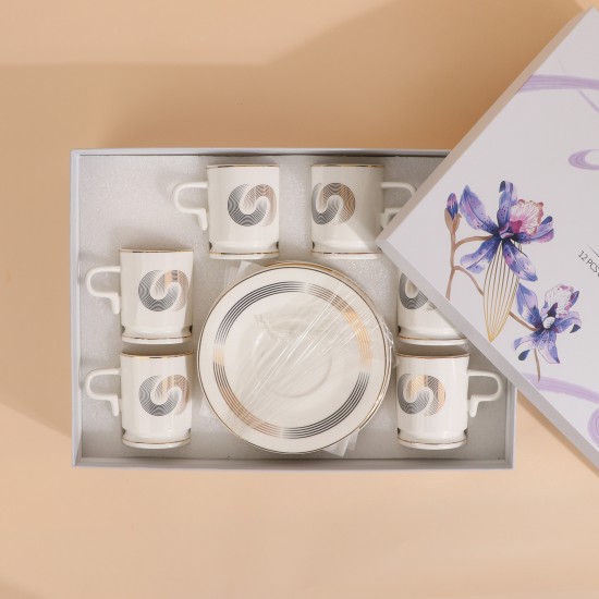 طقم فناجيل قهوة فاخر - 12 قطعة - 2S1MM100362