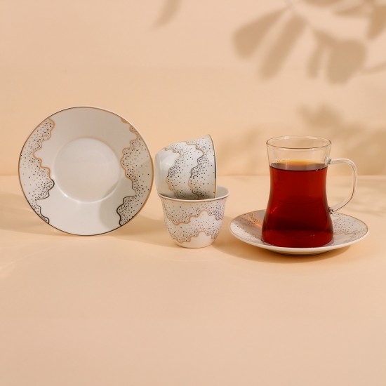 Luxury Coffee and Tea Cup Set - 36 Pieces - 2S1MM100383