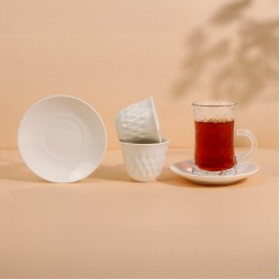 طقم فناجيل قهوة وشاي بتصميم مميز - 36 قطعة - 2S1MM100448