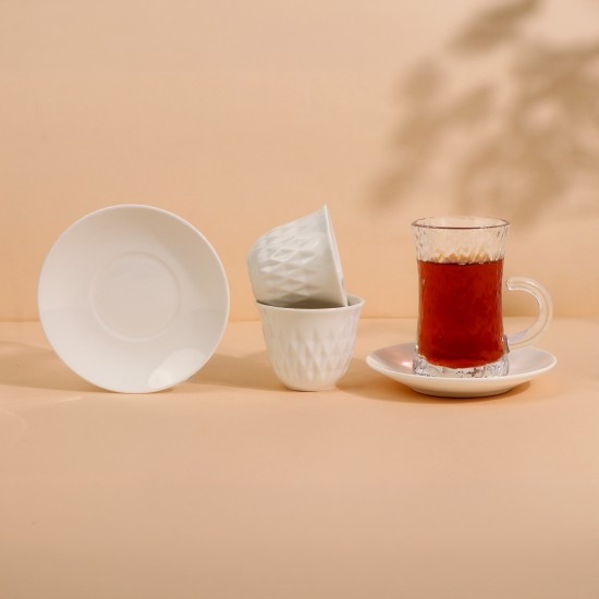 Uniquely designed coffee and tea cup set - 36 pieces - 2S1MM100448