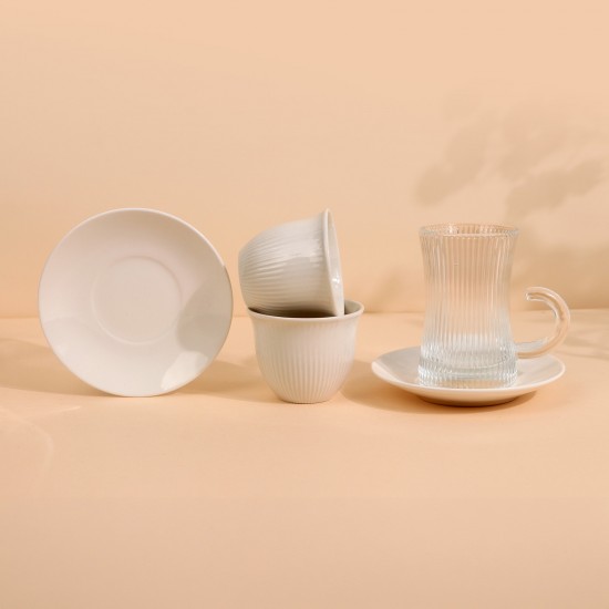Uniquely designed coffee and tea cup set - 36 pieces - 2S1MM100449