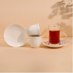 طقم فناجيل قهوة وشاي بتصميم مميز - 36 قطعة - 2S1MM100453