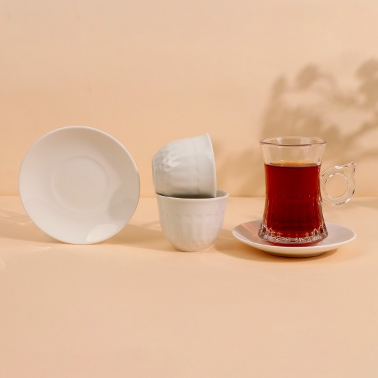 طقم فناجيل قهوة وشاي بتصميم مميز - 36 قطعة - 2S1MM100455