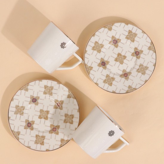 Ceramic Cappuccino Cup Set - 12 Pieces - 2S1MM100489