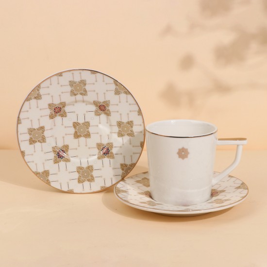 Ceramic Cappuccino Cup Set - 12 Pieces - 2S1MM100489