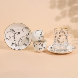 Elegant coffee and tea cup set - 36 pieces - 2S1TT100002