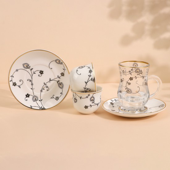 Elegant coffee and tea cup set - 36 pieces - 2S1TT100002