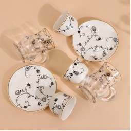 Elegant coffee and tea cup set - 36 pieces - 2S1TT100002