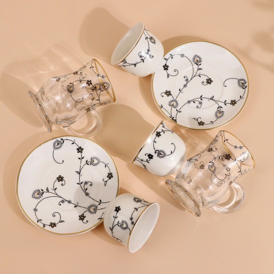 Elegant coffee and tea cup set - 36 pieces - 2S1TT100002