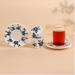 Floral patterned coffee and tea cup set - 36 pieces - 2S1TT100271 Floral patterned coffee and tea cup set - 36 pieces - 2S1TT100271