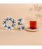Floral patterned coffee and tea cup set - 36 pieces - 2S1TT100271