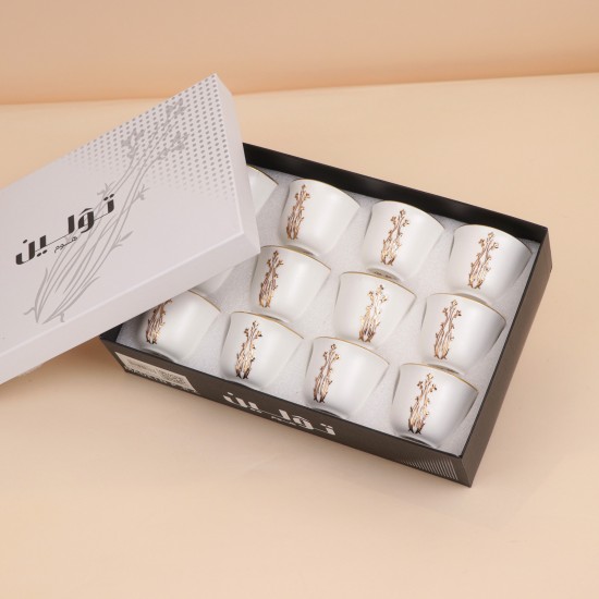 Uniquely designed coffee cup set - 12 pieces - 2S1TT100337 - White