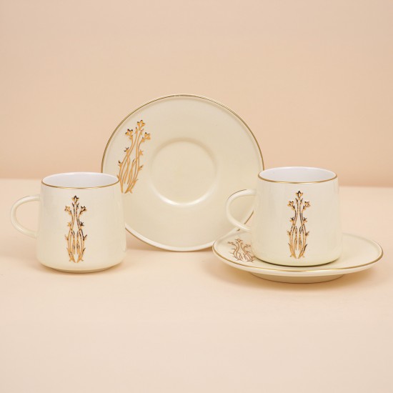 Luxury Hospitality Coffee Cup Set, Beige - 12 Pieces - 2S1TT100342
