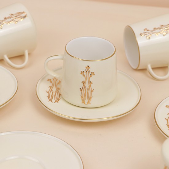 Luxury Hospitality Coffee Cup Set, Beige - 12 Pieces - 2S1TT100342