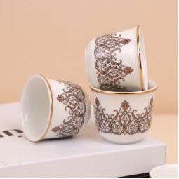 طقم فناجيل قهوة بتصميم مميز أبيض- 12 قطعة - 2S1TT100343