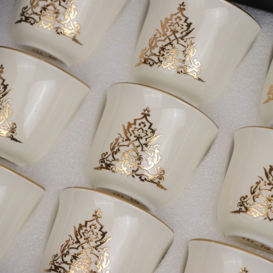 Uniquely designed coffee cup set - 12 pieces - 2S1TT100346-Beige