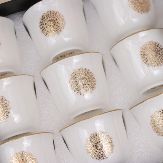 Uniquely designed white coffee cup set - 12 pieces - 2S1TT100347