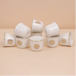 Uniquely designed white coffee cup set - 12 pieces - 2S1TT100347