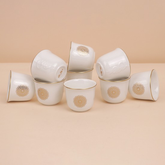 Uniquely designed white coffee cup set - 12 pieces - 2S1TT100347