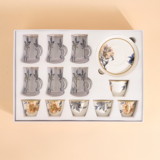 Luxury design tea and coffee cup set - 18 pieces - 2S1TT500096