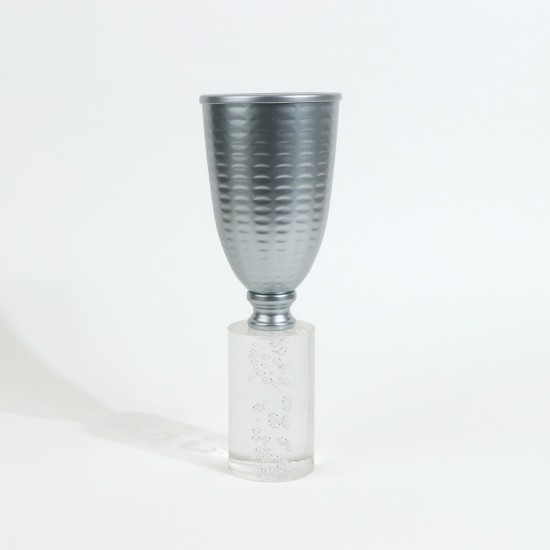 Metal incense burner with acrylic base - 9 x 26 cm - 2M3F200073