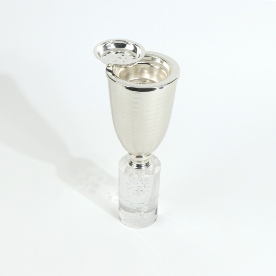 Metal incense burner with acrylic base - 9 x 26 cm - 2M3F200081