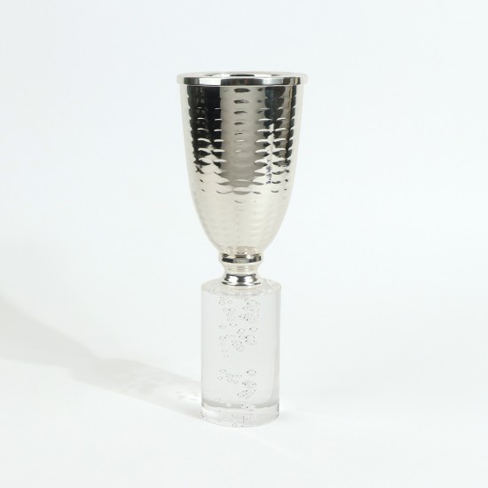 Metal incense burner with acrylic base - 9 x 26 cm - 2M3F200081