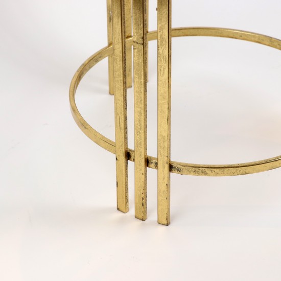 2-piece metal table set with mirrored top - 2A2KK500010
