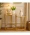 2-piece metal table set with mirrored top - 2A2KK500010