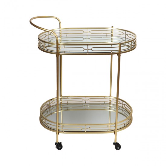 Golden metal serving cart, 80*70*42 cm Golden metal serving cart, 80*70*42 cm