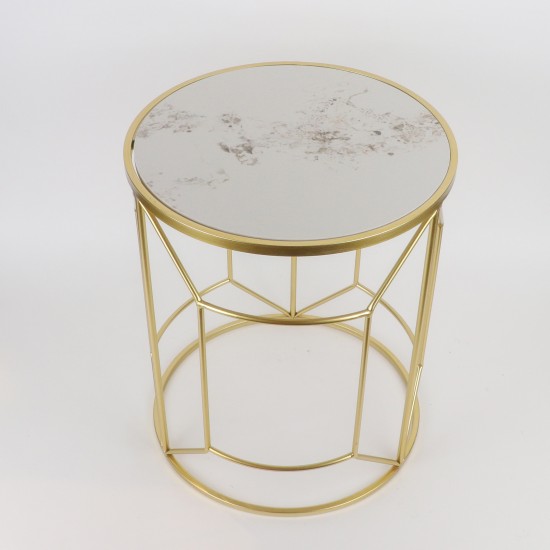 2-piece metal table set with ceramic top - 2UU2-B01-020